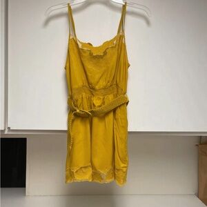 Mustard Long Belted Tank